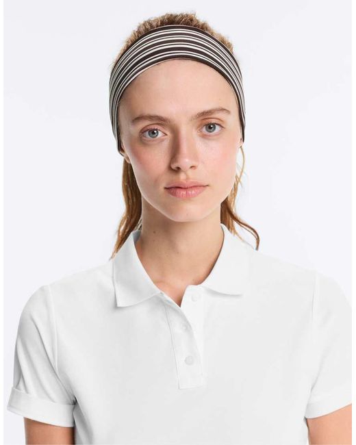 Oysho White 6 Cm Striped Sports Headband