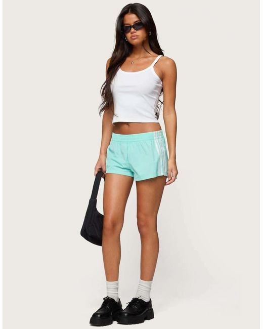 Edikted Blue Nikki Nylon Shorts
