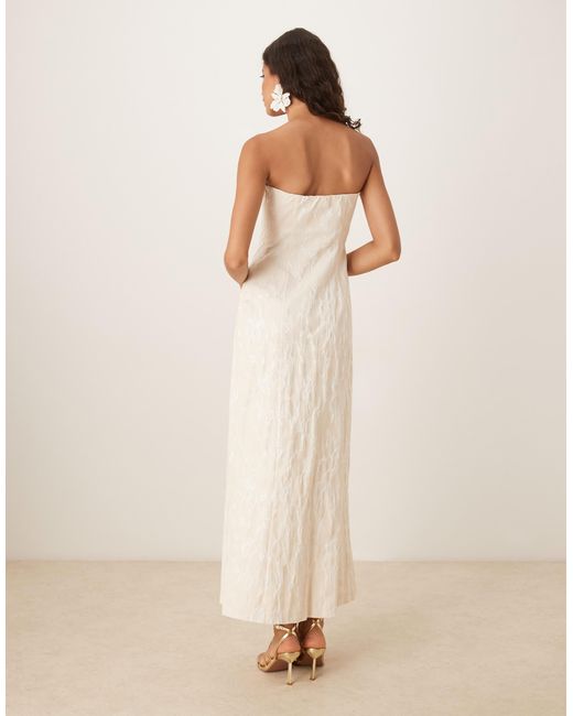 white christmas dresses Abercrombie & Fitch Cream Satin Strapless Dress NWT- Size S (straps in –  The Saved Collection main image 0