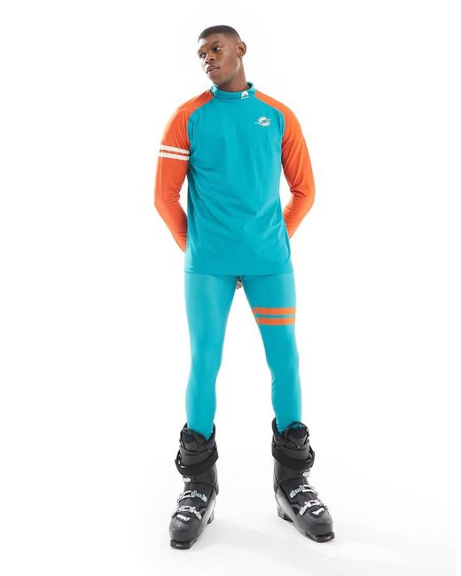 OOSC Blue Miami Dolphins Nfl Ski Baselayer Top for men
