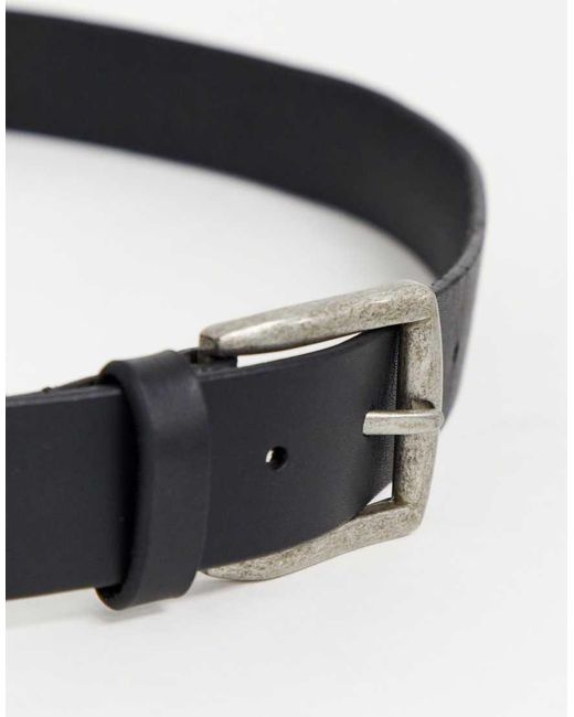 Pieces Black Leather Buckle Belt