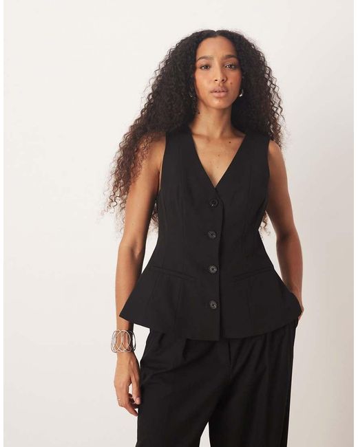 ASOS Black Tailored Moulded Waistcoat