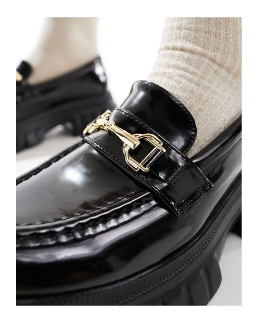 ASOS Black Wide Fit Magnus Chunky Loafers
