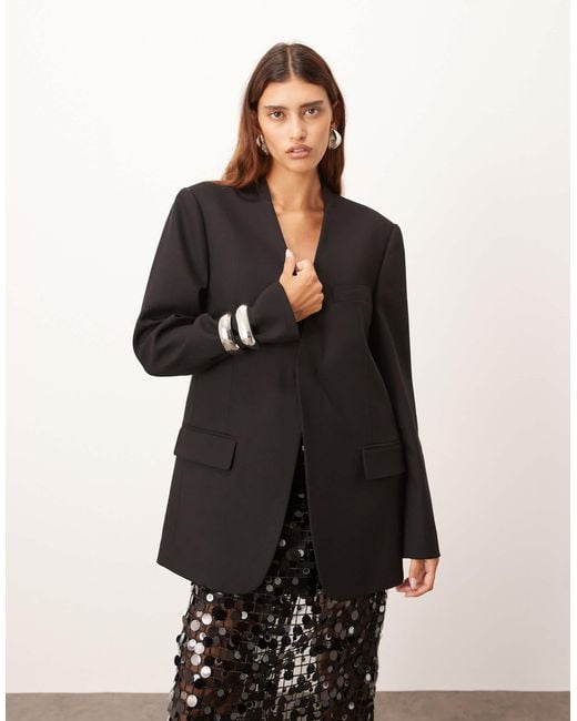 ARRANGE Black Ultimate Collarless Blazer