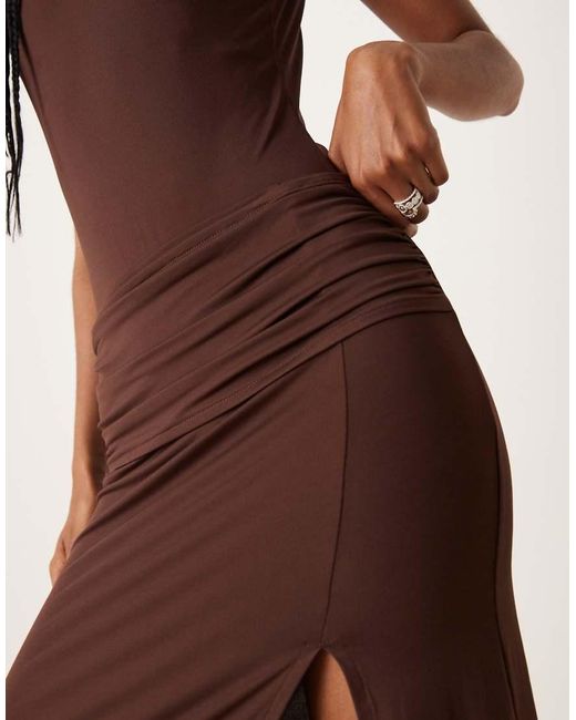 ASOS Maxirok Met Gedrapeerde Taille in het Brown