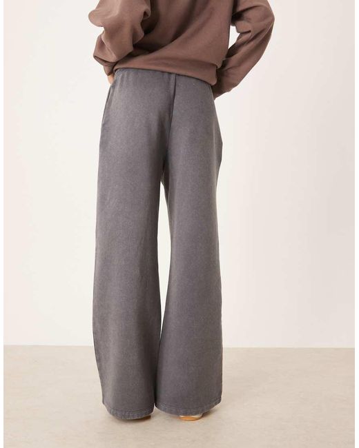 Brave Soul Gray Acid Wash Wide Leg Joggers