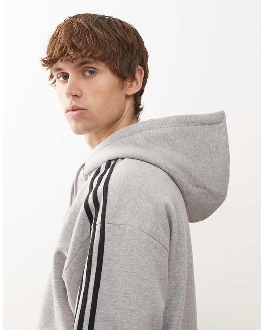 Adidas Originals Gray Adicolor Classics 3-Stripes Hoodie for men