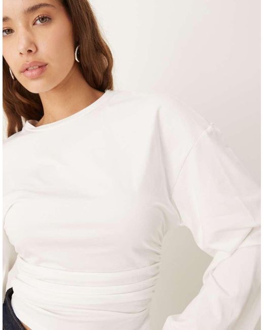 Gina Tricot White Wide Sleeve Top