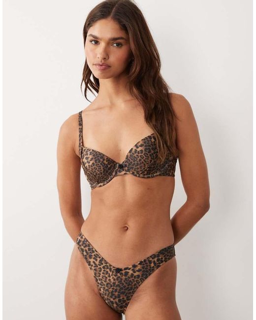 ASOS Brown Kitty Sintra Padded Push Up Underwired Bikini Top