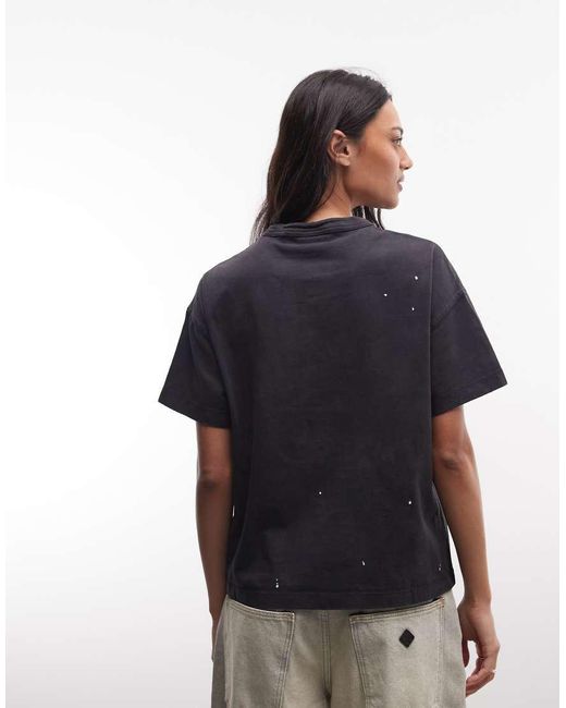 Carhartt Blue Painter Logo T-Shirt With Paint Splatter Effect