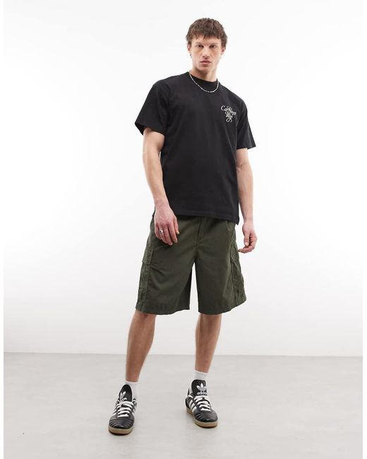 Carhartt Black Cole Relaxed Fit Cargo Shorts for men