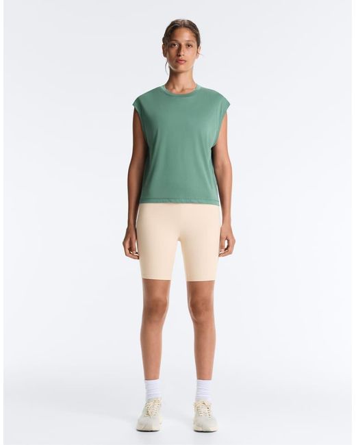 Oysho Green Modal Blend Sleeveless T-Shirt