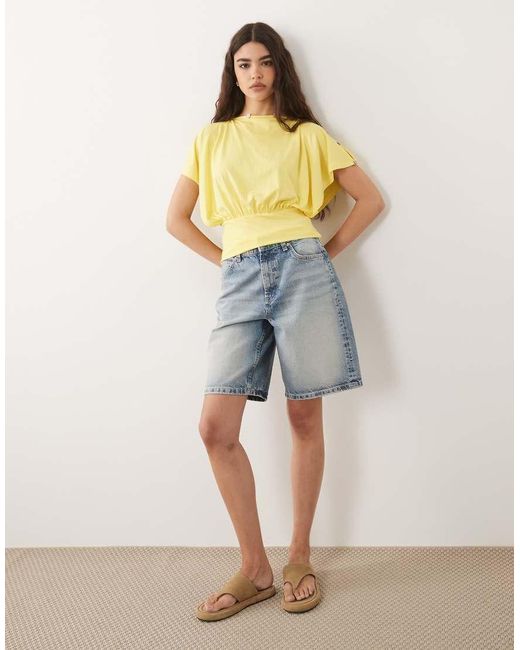 ASOS Yellow Multi Way Button Up Top