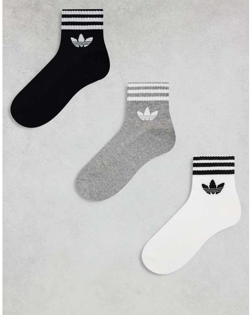Adidas Originals Metallic Adicolor Trefoil 3 Pack Ankle Socks