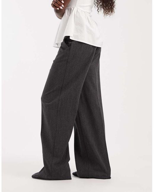 Object White Wide Leg Adjustable Button Waist Tailored Pants