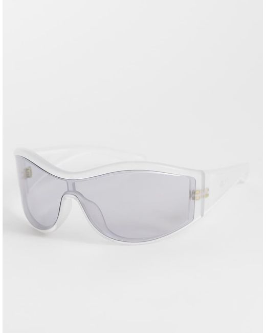 & Other Stories White Wrap Around Visor Style Sunglasses
