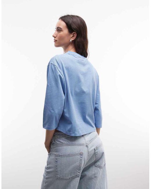 Reclaimed Vintage Blue High V Neck Sleeve