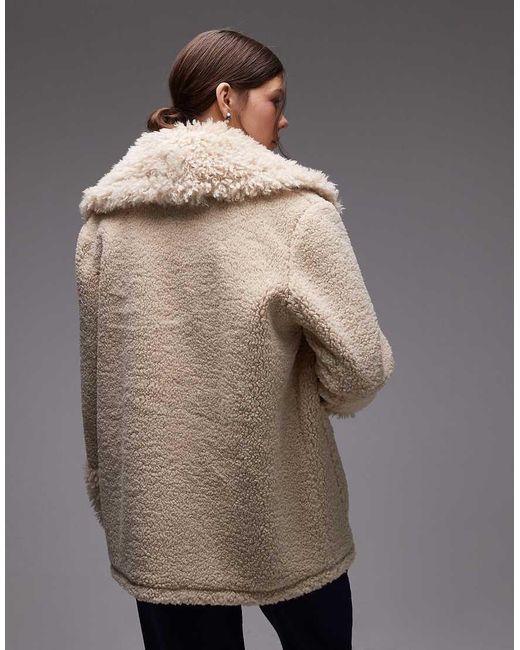 Abrigo De Borreguito Sintético De -Blanco emory park de color Gray