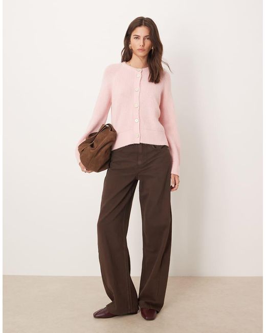 ASOS Hoogsluitend Gebreid Vest in het Pink