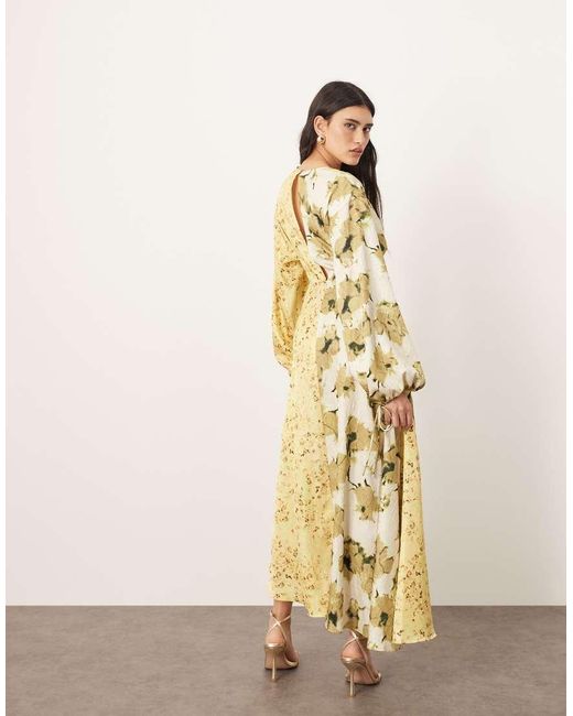 Vestito Midi A Maniche Lunghe Stropicciato di ARRANGE in Metallic