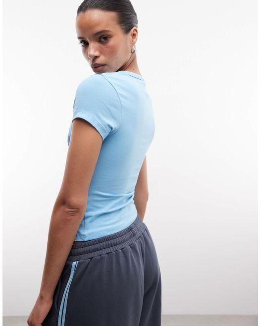 Collusion Blue Collision Deep V Neck Tshirt