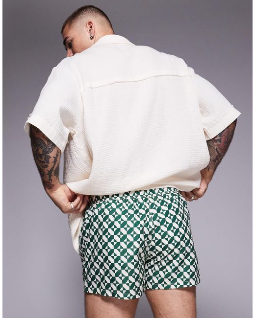 ASOS Green Super Short Length Swim Shorts for men