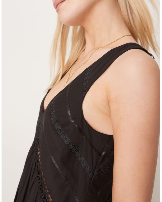 ASOS Black Hanky Hem Maxi Dress With Scoop Neck