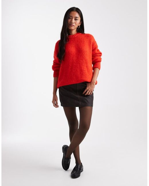 ASOS Oversized Trui Met Ronde Hals in het Red
