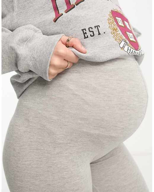 ASOS Gray Asos Design Maternity Over The Bump Basic legging Shorts