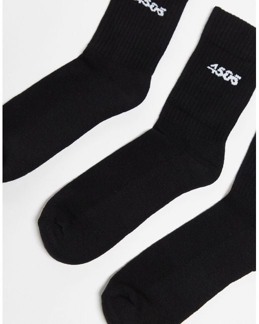 ASOS 4505 Black Icon 3 Pack Anti Bacterial Crew Sport Socks