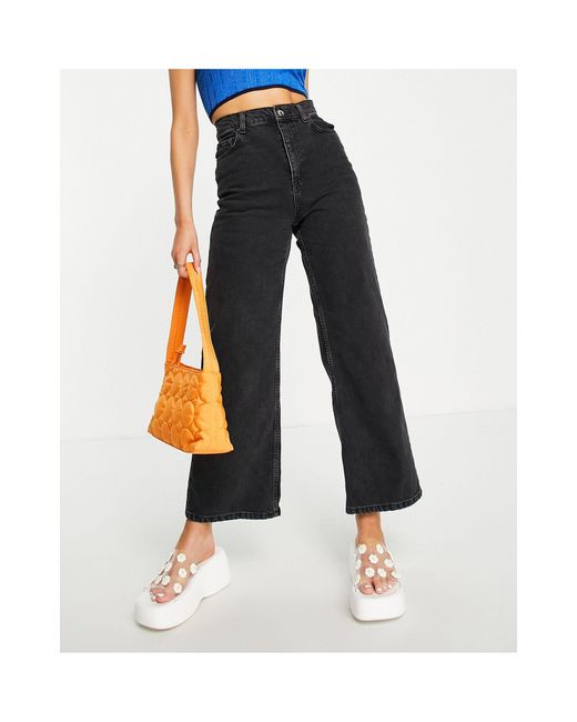 ASOS Denim High Rise 'relaxed' Dad Jeans in Black | Lyst