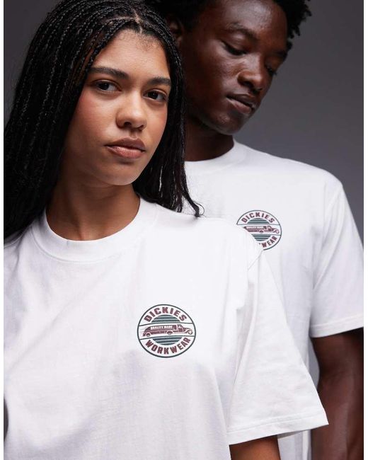 Camiseta Blanca Con Estampado Gráfico Circular En La Espalda De Dickies de color White