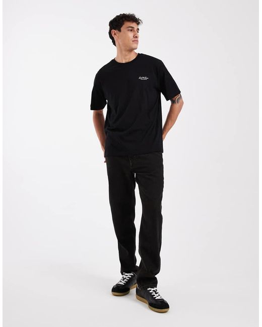 Jack & Jones Black T-shirt With Script Logo for men