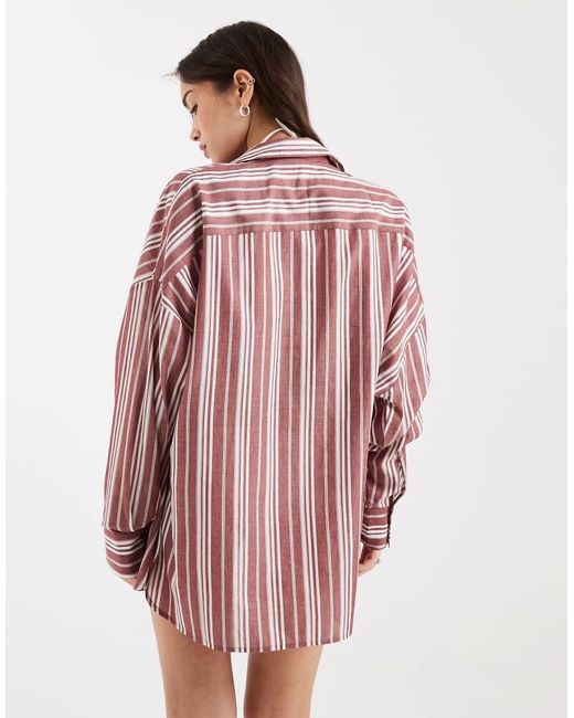 ASOS Red Cabot Beach Shirt Cover Up