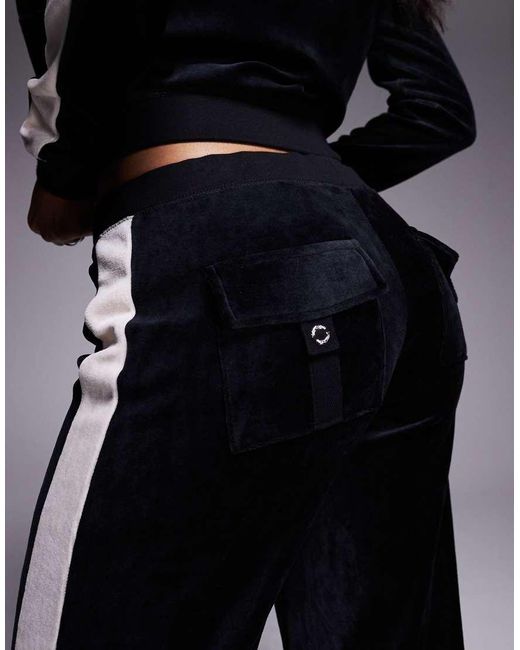 Juicy Couture Blue Straight Leg Stripe Logo Trackies
