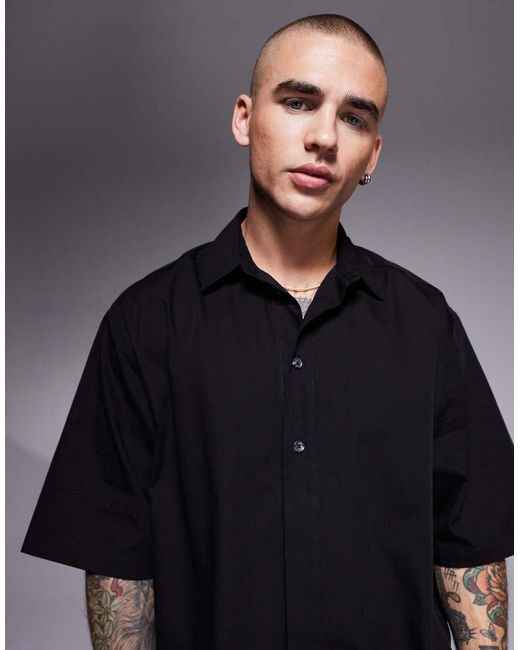 ASOS Blue Boxy Oversized Shirt for men