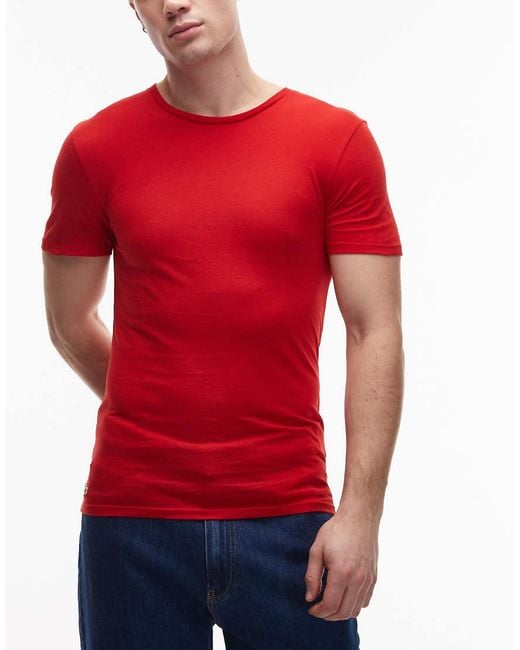 Lacoste Red 3 Pack T-shirts for men