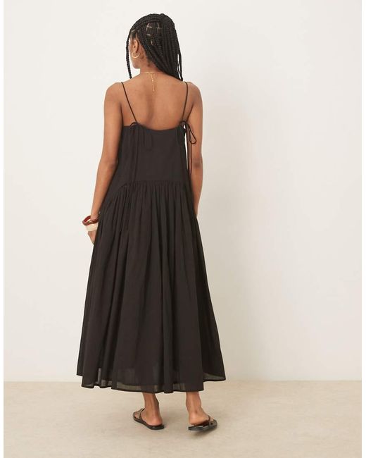 Vestito Lungo Con Vita Scesa di ASOS in Black
