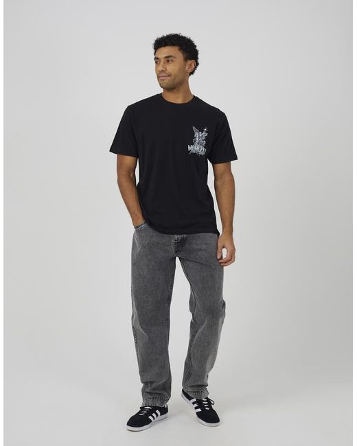 Brave Soul Blue Cotton Relaxed Fit Graphic T-Shirt for men