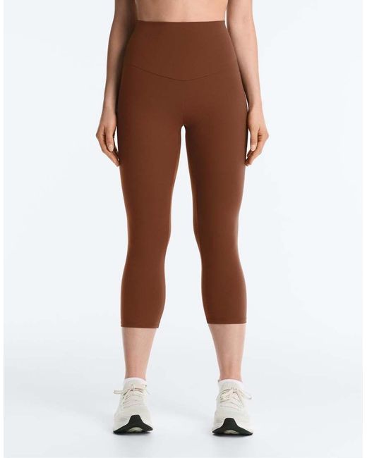 Oysho Brown Comfortlux Super High-rise 50cm Capri leggings