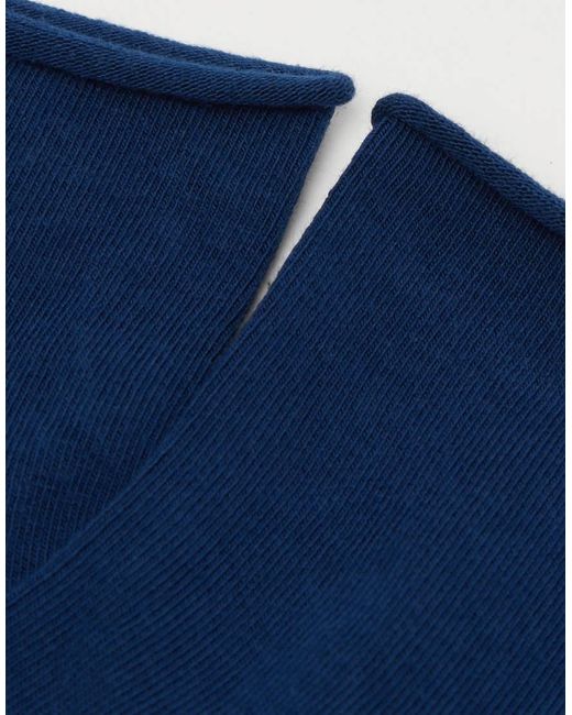 Calzedonia Blue Cotton Bandless Short Socks