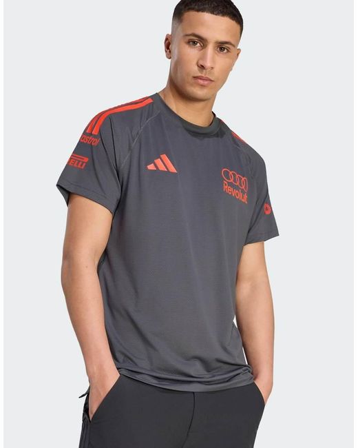 Adidas Originals Gray Audi Revolut F1 Team Mechanics Jersey for men