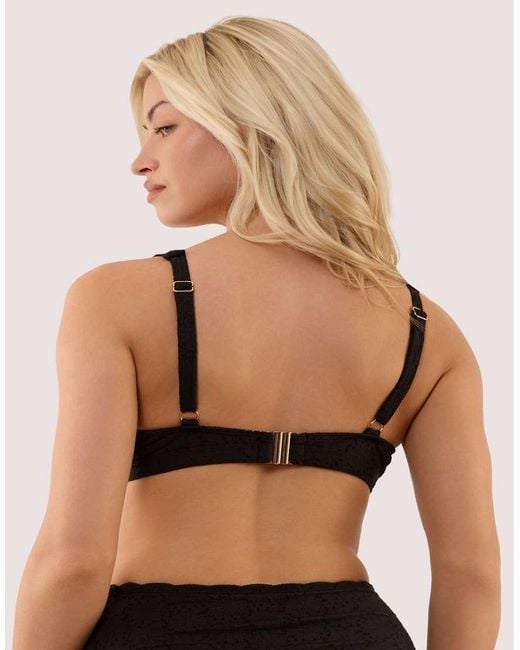 Peek & Beau Black Nikki Broderie Scallop High Apex Bikini Top