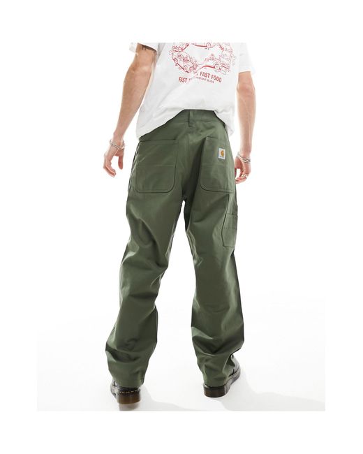 Carhartt Green Midland Relaxed Straight Trousers for men