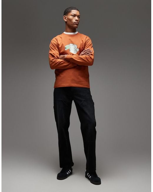 Gramicci Orange – langärmliges t-shirt