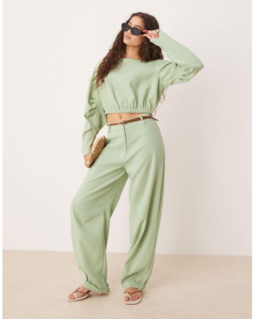 Pantalon d'ensemble ultra ample habillé ASOS en coloris Green