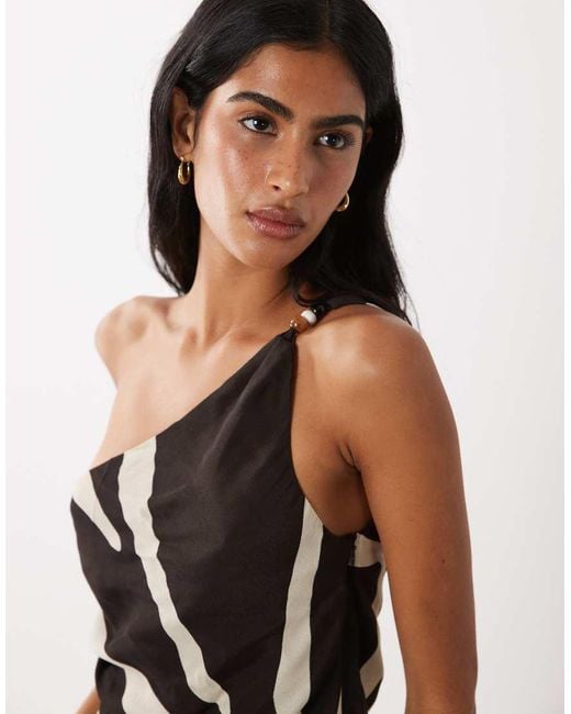 Mango Black Cuca One Shoulder Beaded Top Co-Ord