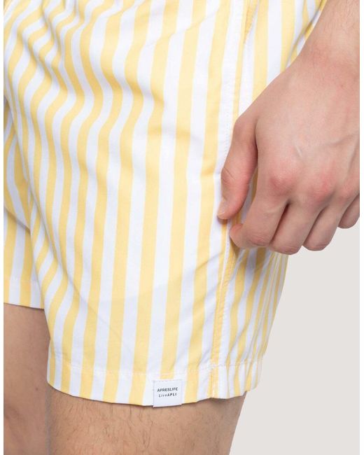Apreslife Natural Stripe Swim Shorts for men