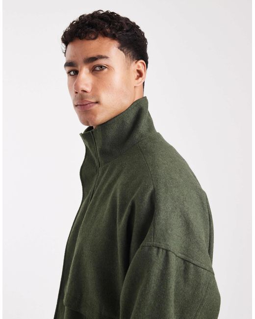 ASOS Gray Wool Look Track Jacket for men