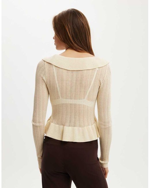 Cotton On Natural Ruffle Knit Cardi